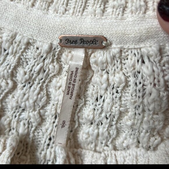 Free People Beige Knit Sweater with bell sleeves - Picture 4 of 8